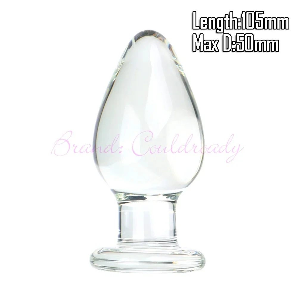 Glazen buttplug Cristal Trio, Model I · 105 × 50 mm