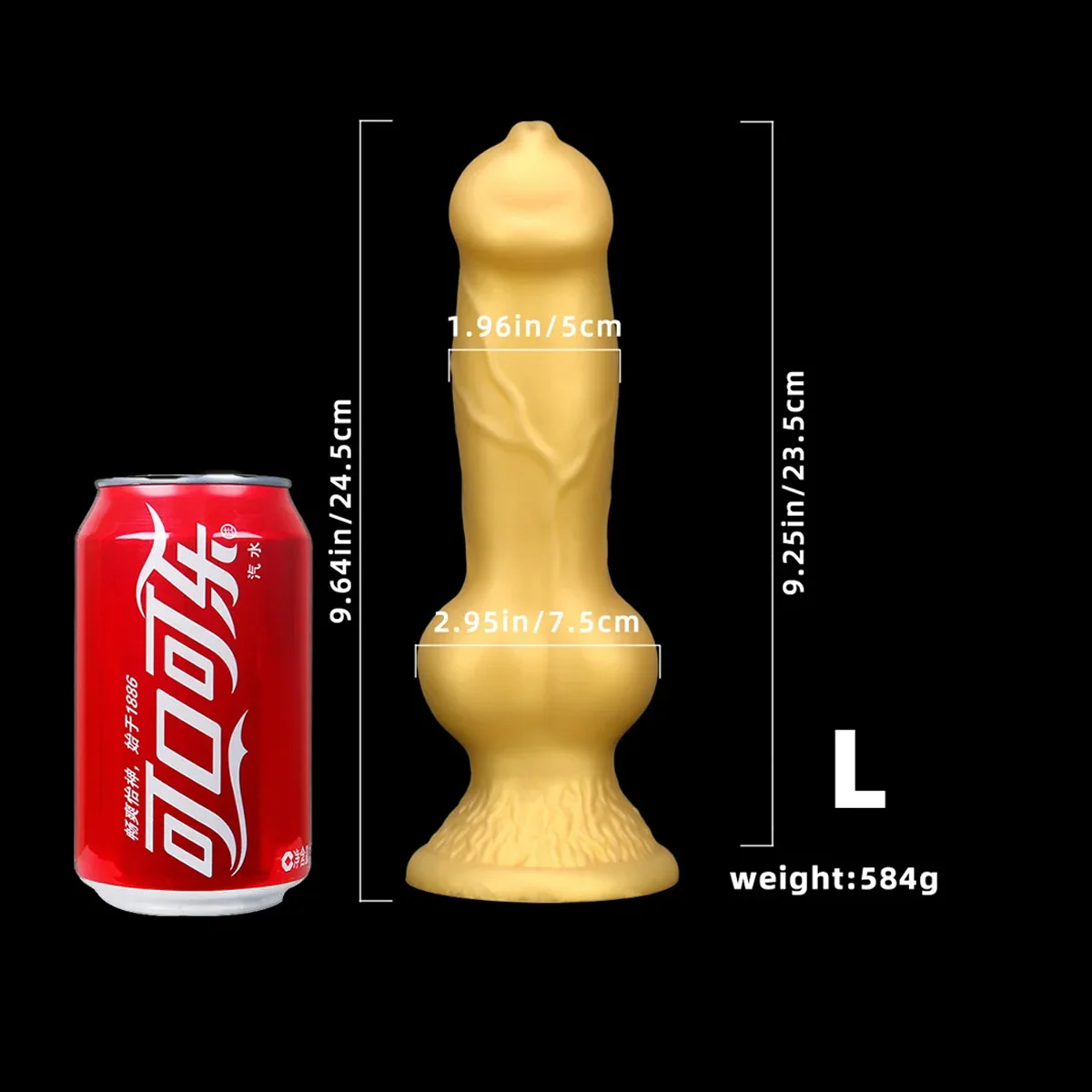 Grote hond/dieren dildo siliconen, Hond L · 24,5 cm
