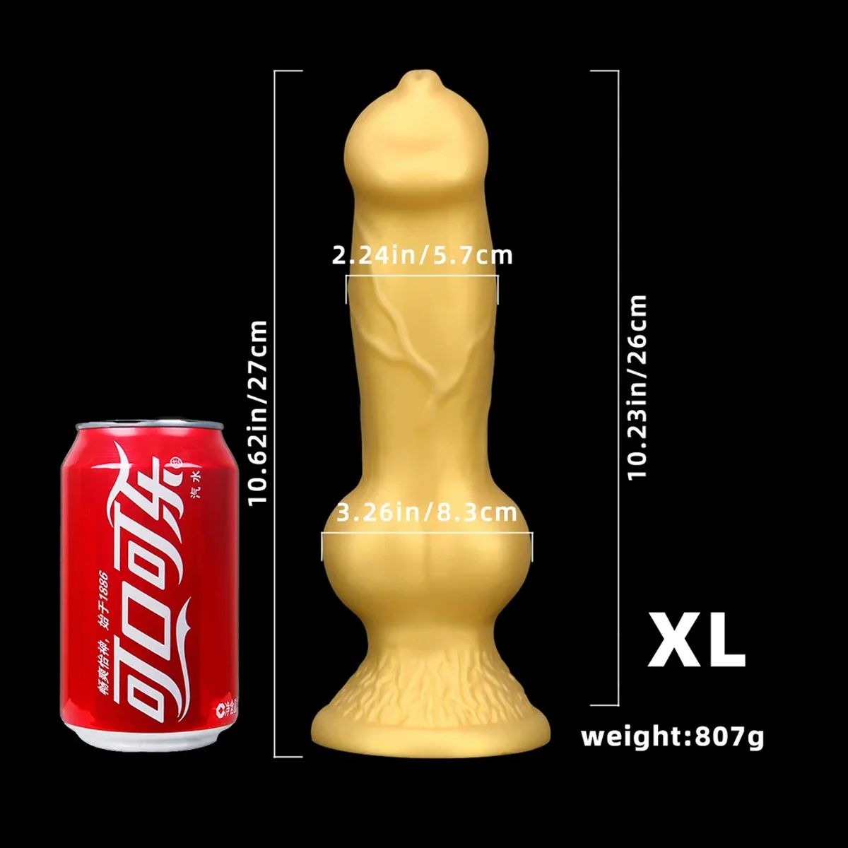 Grote hond/dieren dildo siliconen, Hond XL · 27 cm