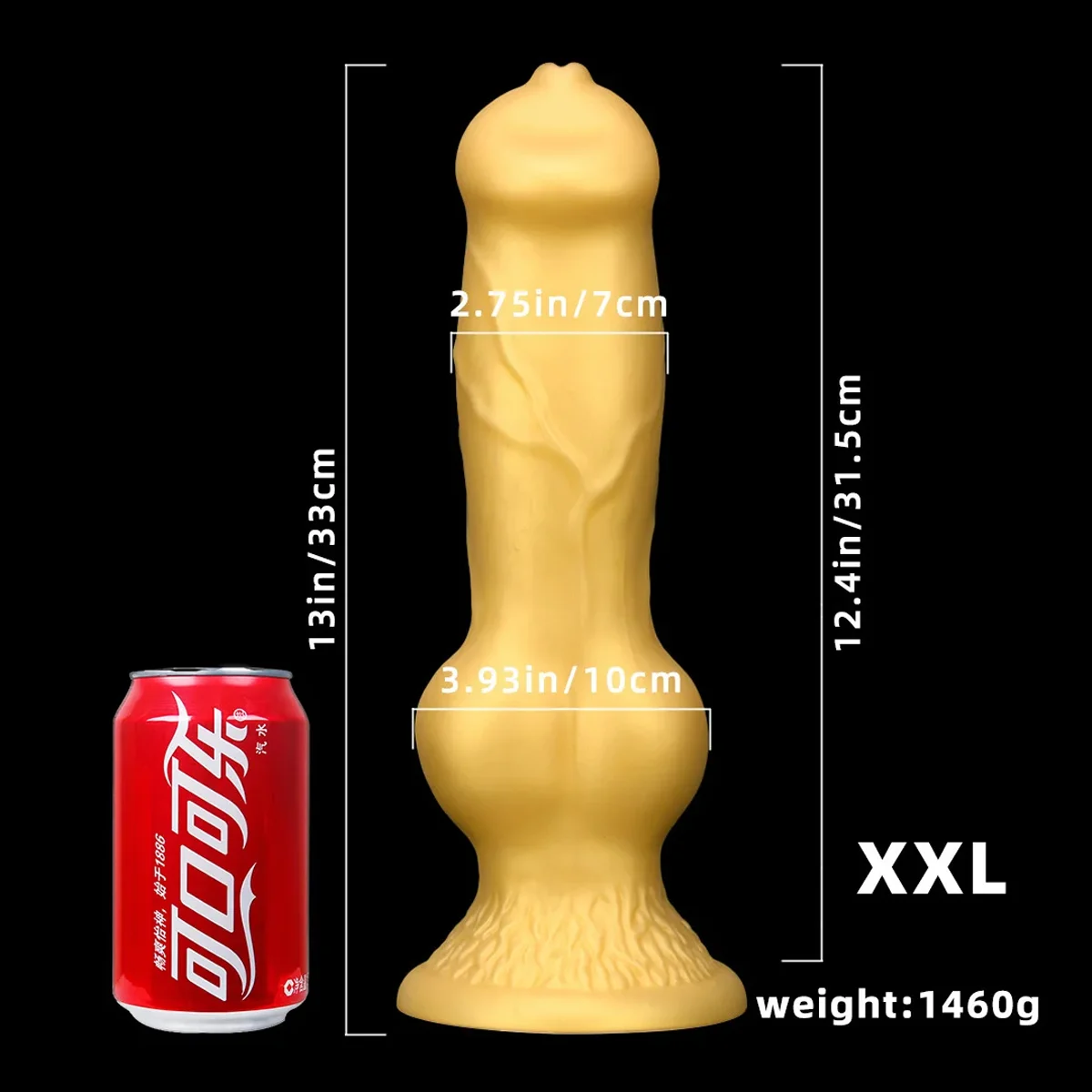 Grote hond/dieren dildo siliconen, Hond XXL · 33 cm