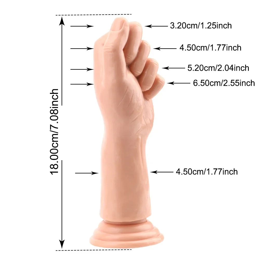 Handvuist dildo 18cm siliconen, foto 2
