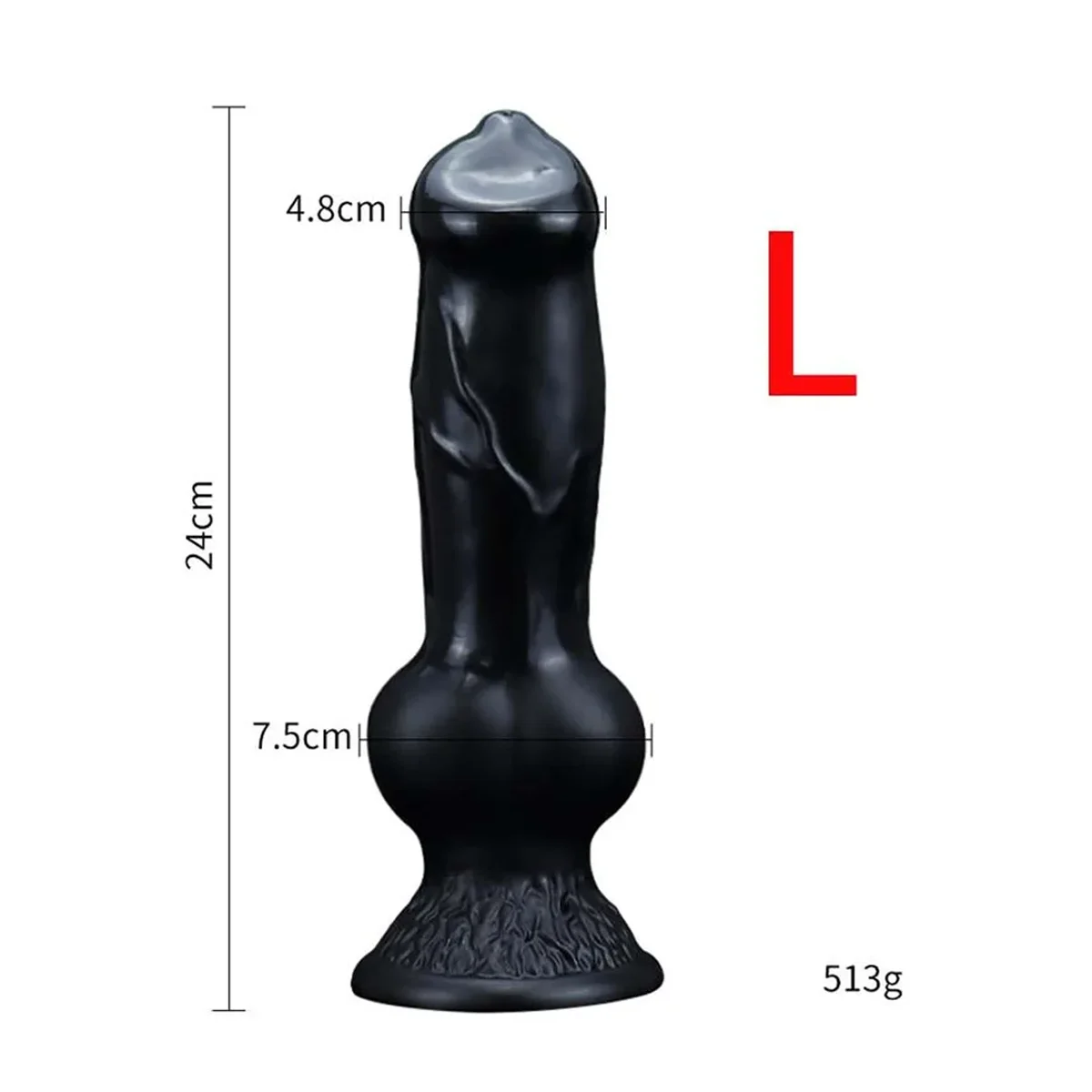 Hondendildo met zuignap, L · 24 cm