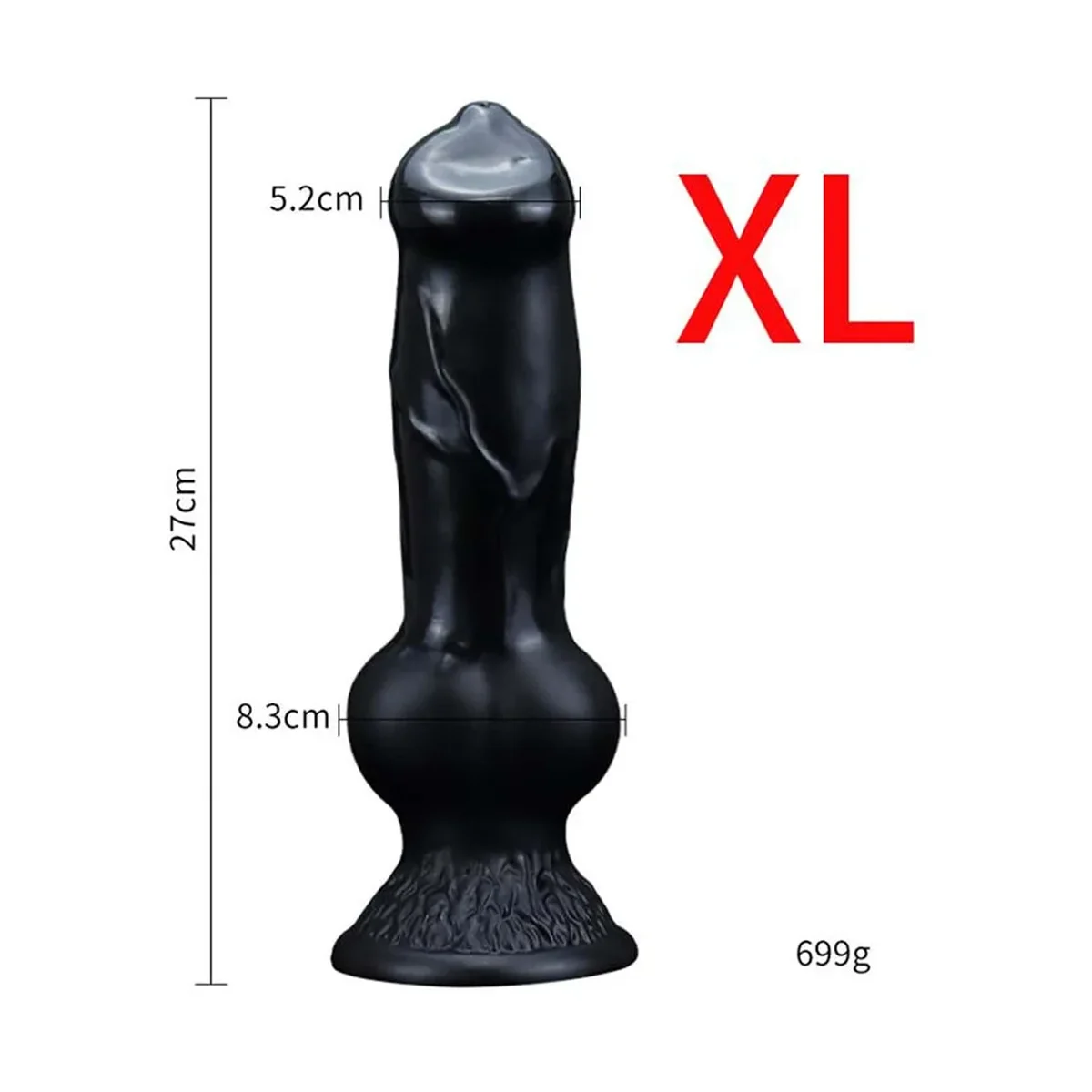 Hondendildo met zuignap, XL · 27 cm