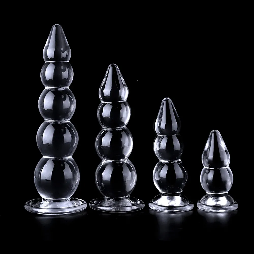 Transparante buttplug Kristal Kralen