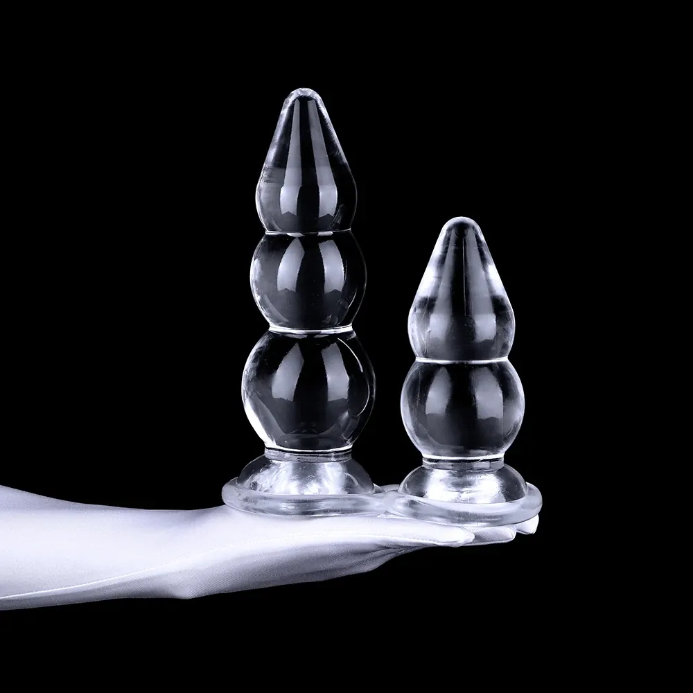 Transparante buttplug Kristal Kralen, foto 4