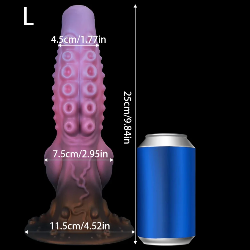 XXL fantasy buttplug Octopus Noir, Knoop Roze · L