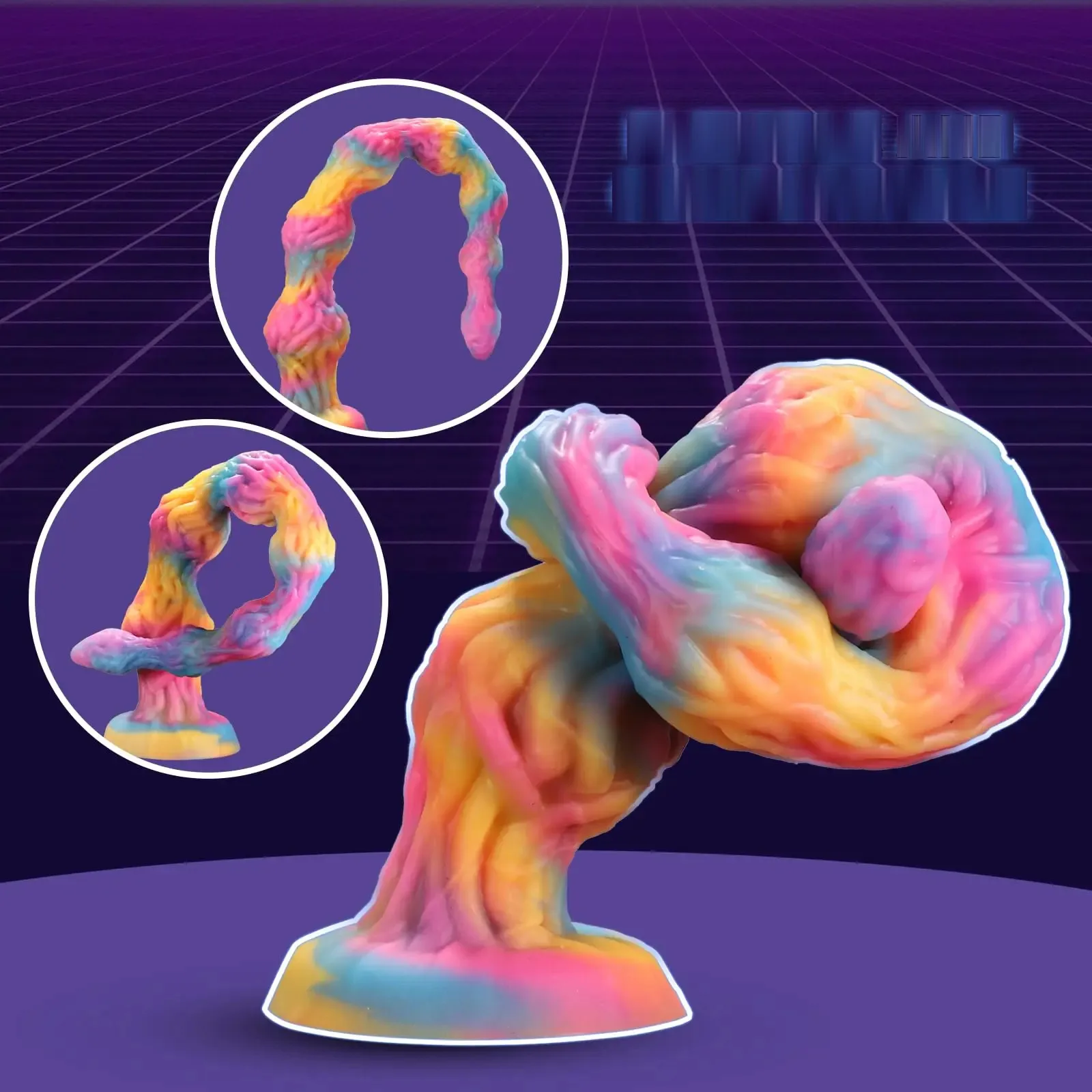 XXL anaal-slang dildo Regenboog Knoop, foto 3
