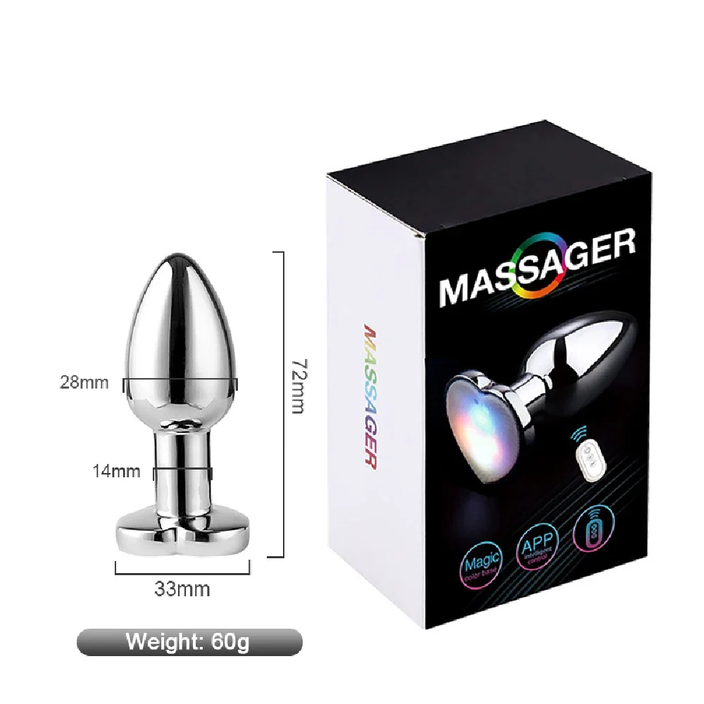 RVS anaalplug Otouch App RGB, S · 7,2 cm · Ø 28 mm · 60 g