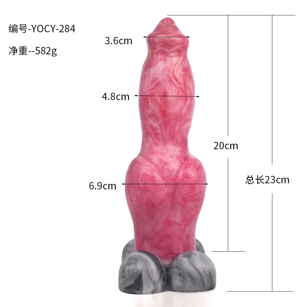 Siliconen fantasie dildo met zuignap, Model 284 · 23 cm