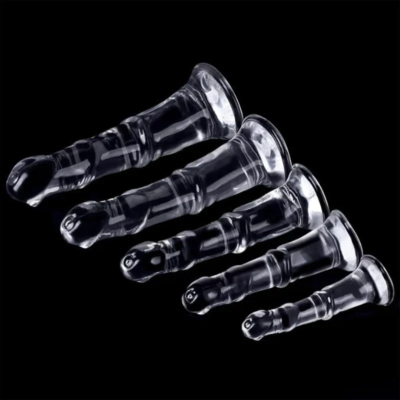 Transparante lange paarden dildo, TPE