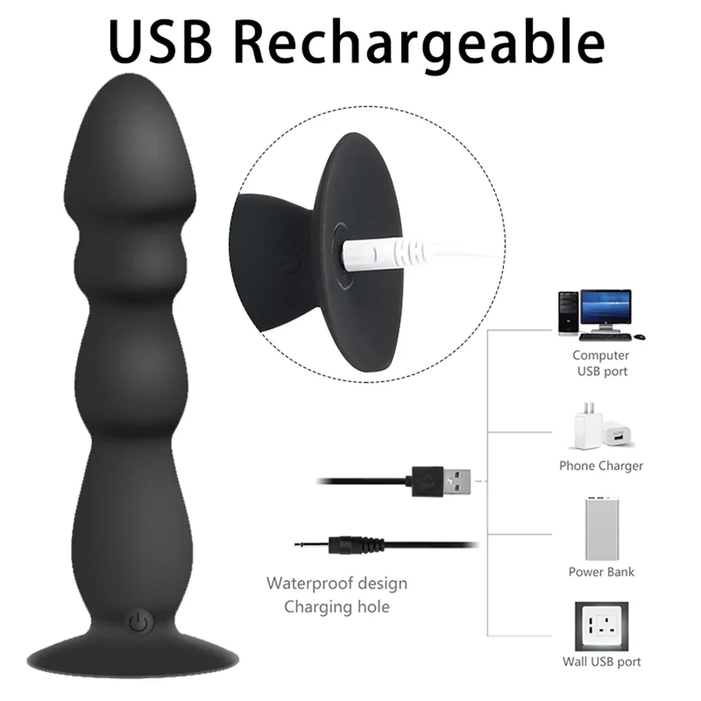 Vibrerende anale dildo met zuignap, foto 6