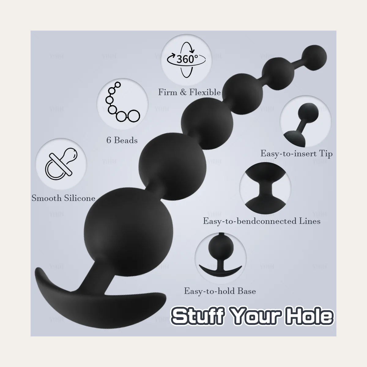 Vibrerende plug 6, zacht silicone