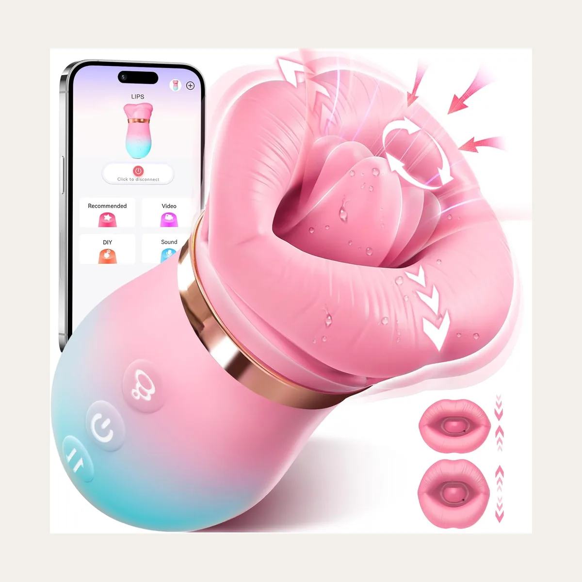 Zuigvibrator met tong 3, zacht silicone